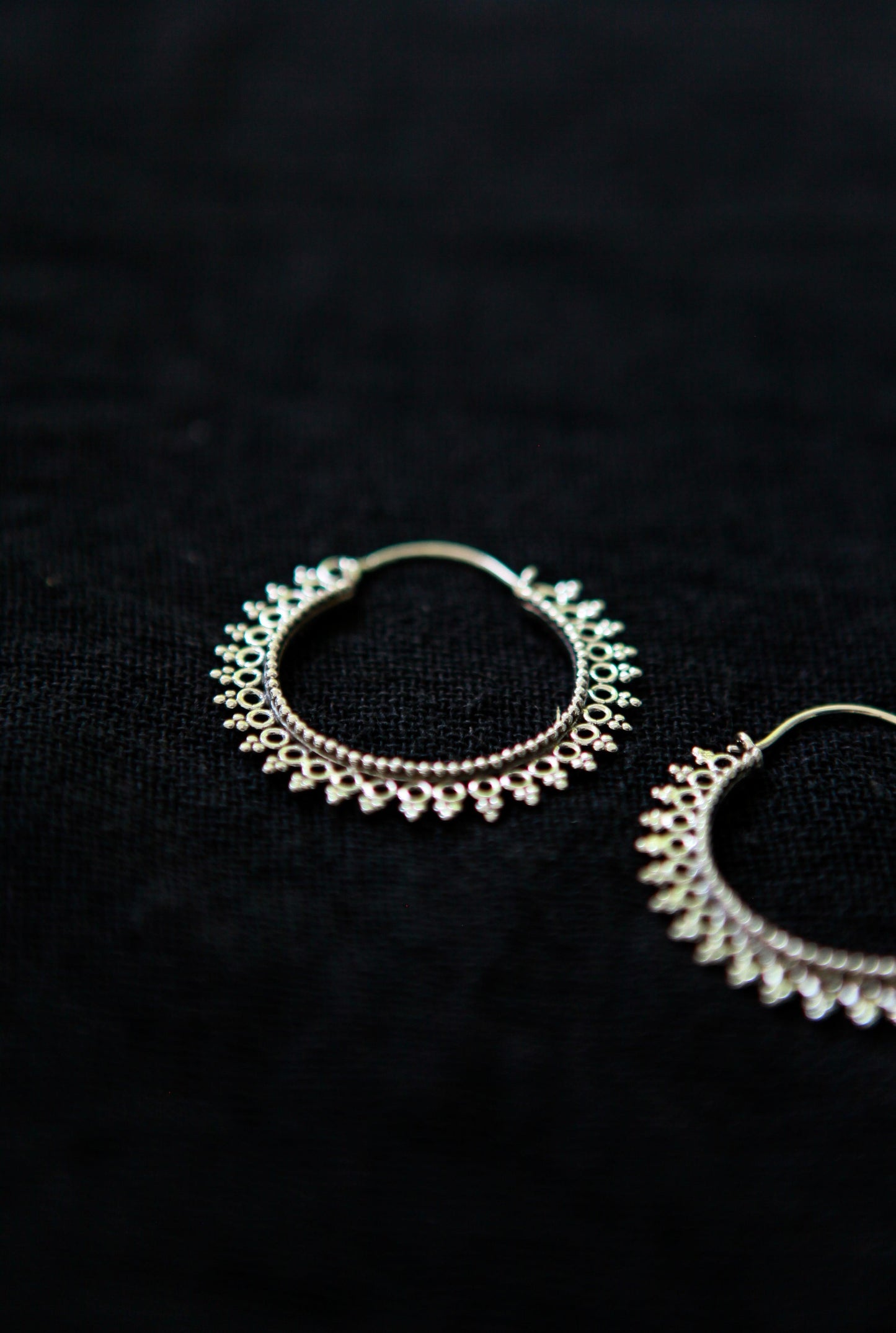 Large Granulated Hoops - Be Deva