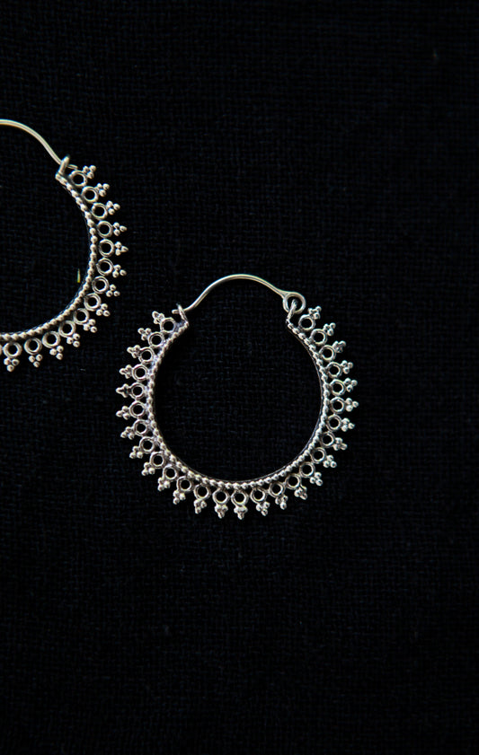 Large Granulated Hoops - Be Deva