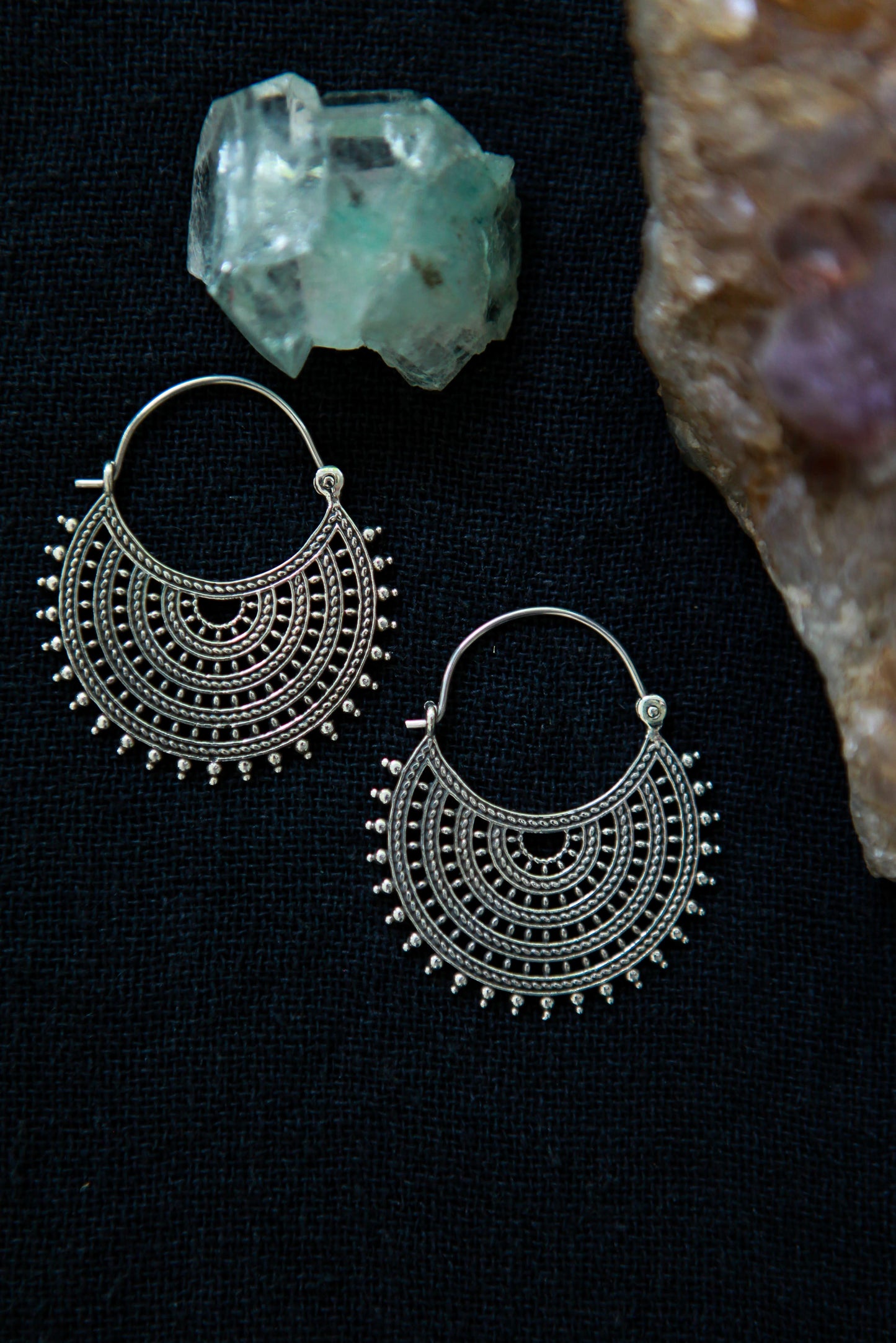 Granulated Mandala Hoops