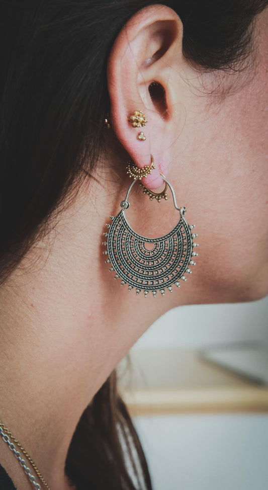 Granulated Mandala Hoops