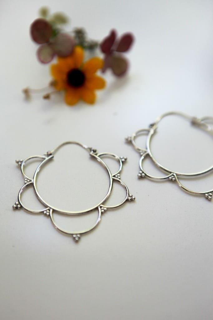 5 Pointed Lotus Flower Earrings