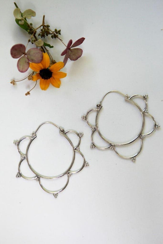 5 Pointed Lotus Flower Earrings