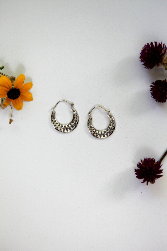 Small 6 Pointed Hoops Earrings