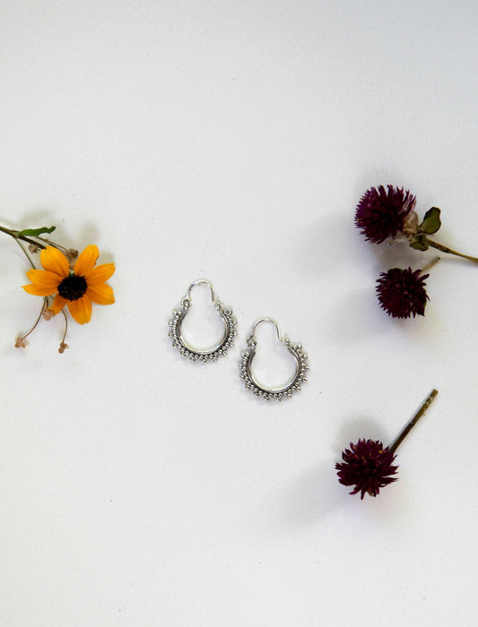 Granulated Small Hoops Gold