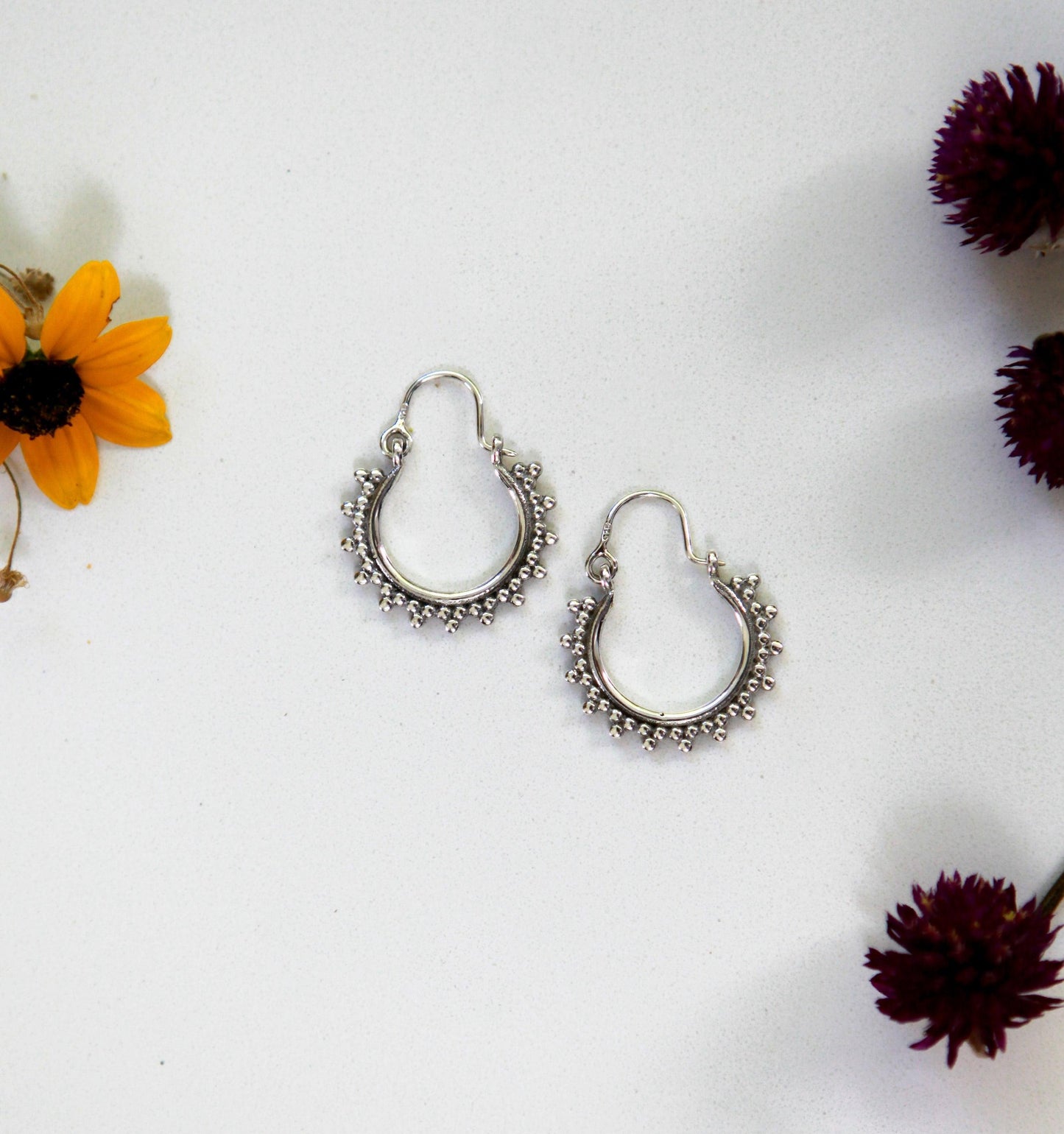 Granulated Small Hoops Gold