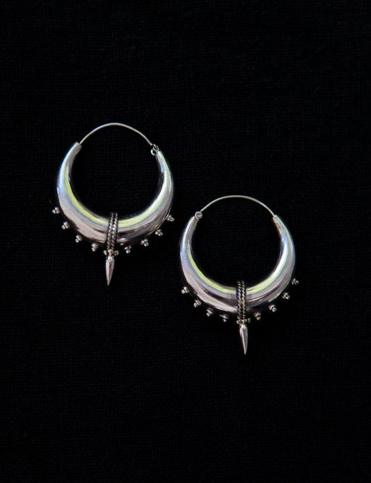 Bali Tribal Spiked Hoops