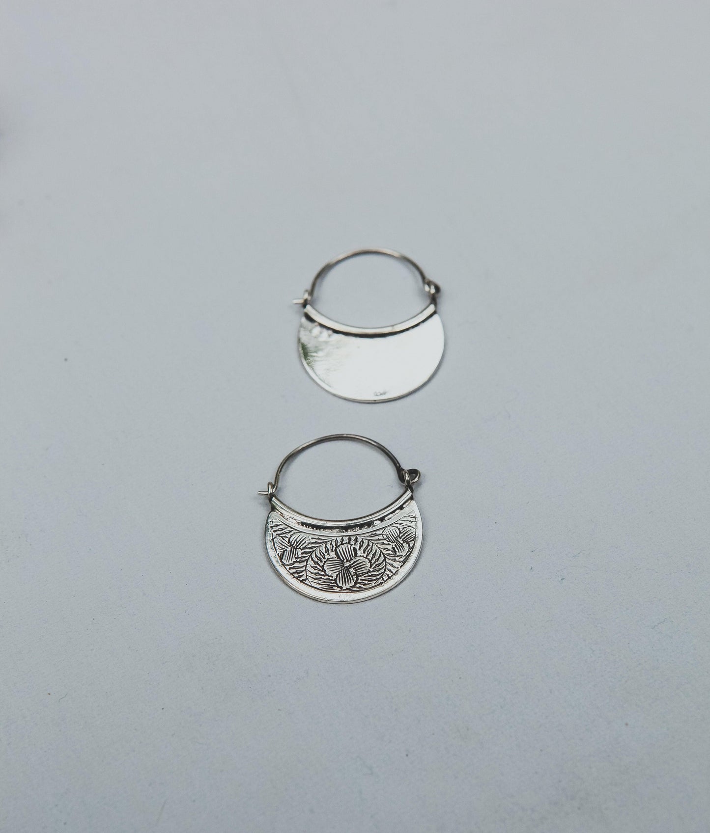 Engraved Flower Hoops - Be Deva