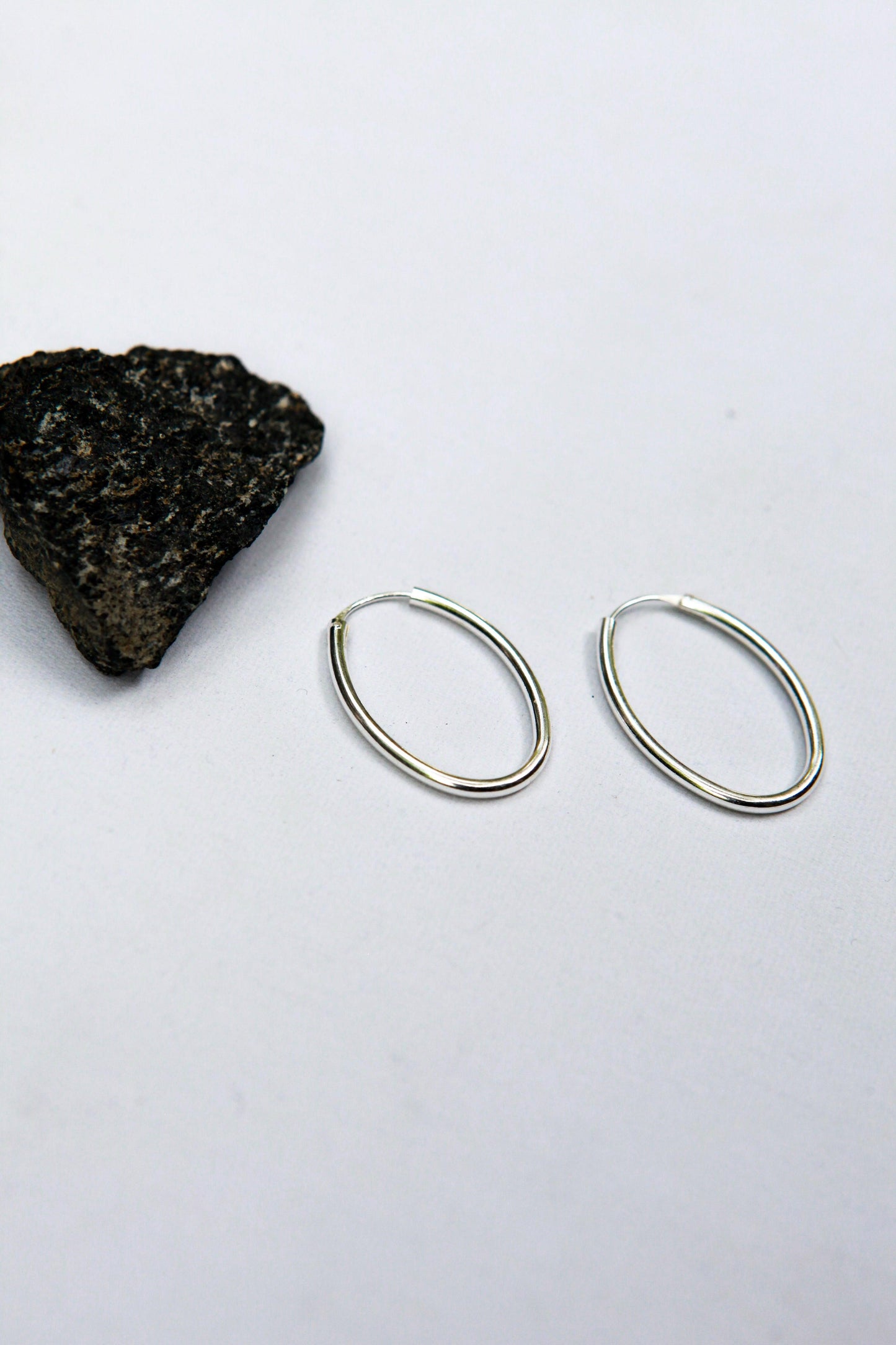 Thin Hollow Oval Hoops - Be Deva