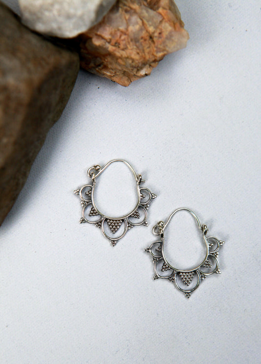Small 5 Petal Lotus Hoops - Be Deva