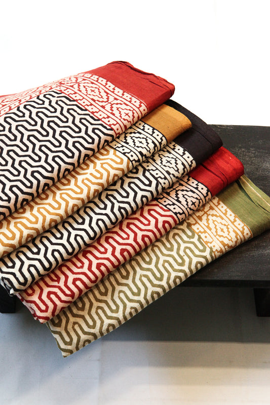 Women geometric cotton scarves