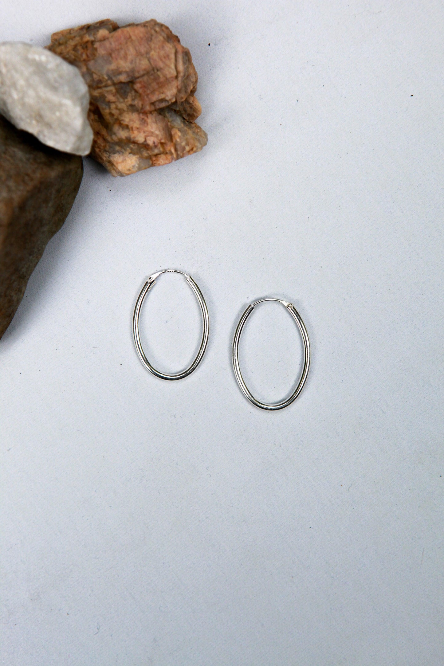 Thin Hollow Oval Hoops - Be Deva