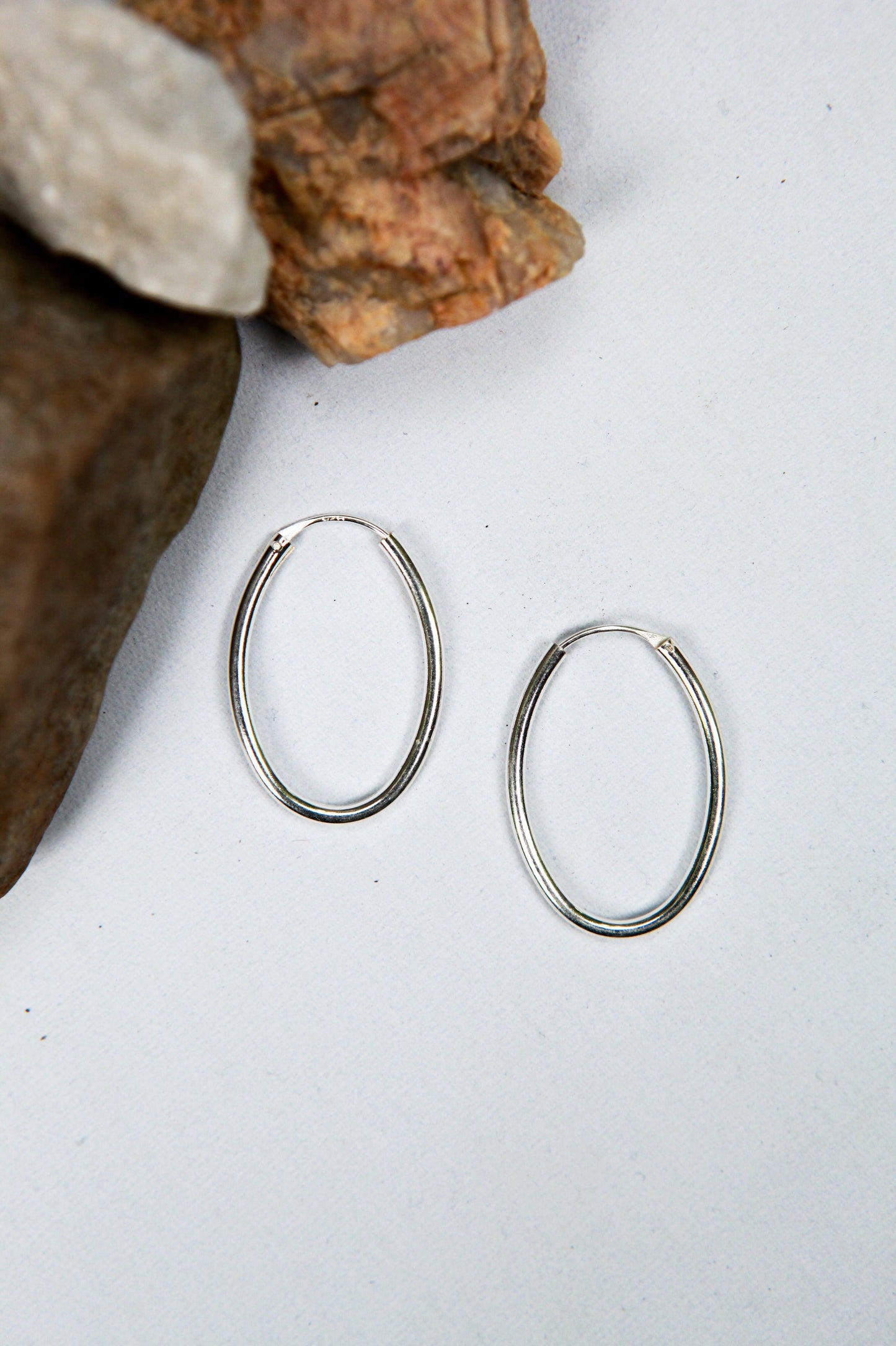 Thin Hollow Oval Hoops - Be Deva