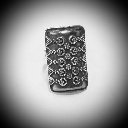 Silver Rectangular Armor Ring - Be Deva